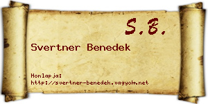 Svertner Benedek névjegykártya